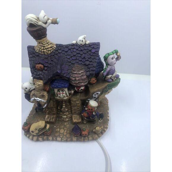 Halloween Village Spooky Hollow Haunted "Ghost Ship" Porcelain Lighted House - Picture 2 of 16